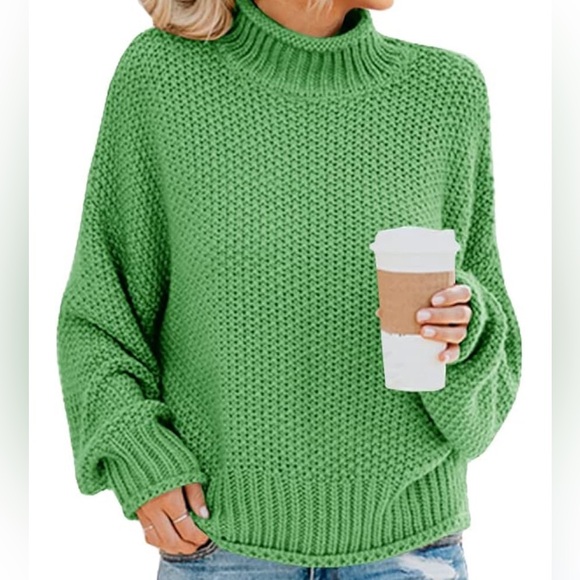 OVERSIZED MOCK TURTLENECK CHUNKY SWEATER - Picture 3 of 5